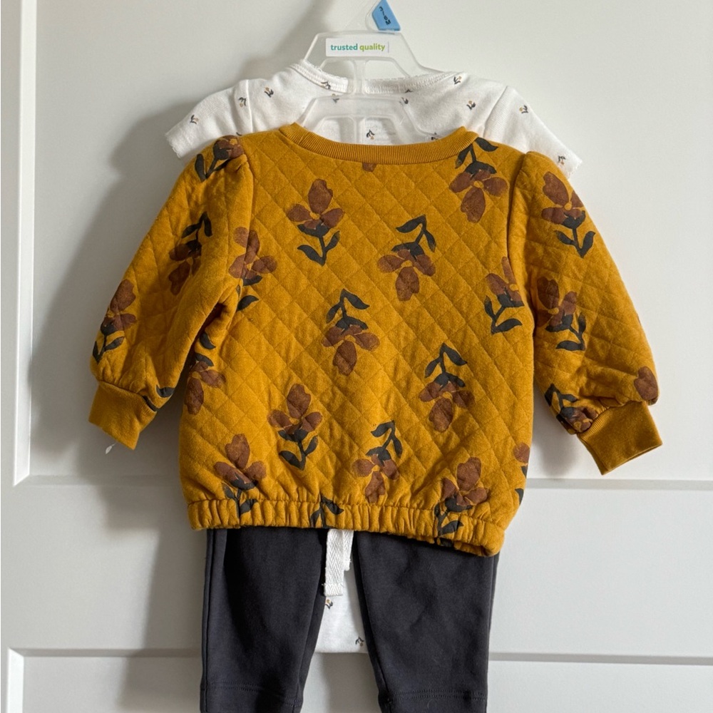 Floral Mustard Kids Sweatshirt
